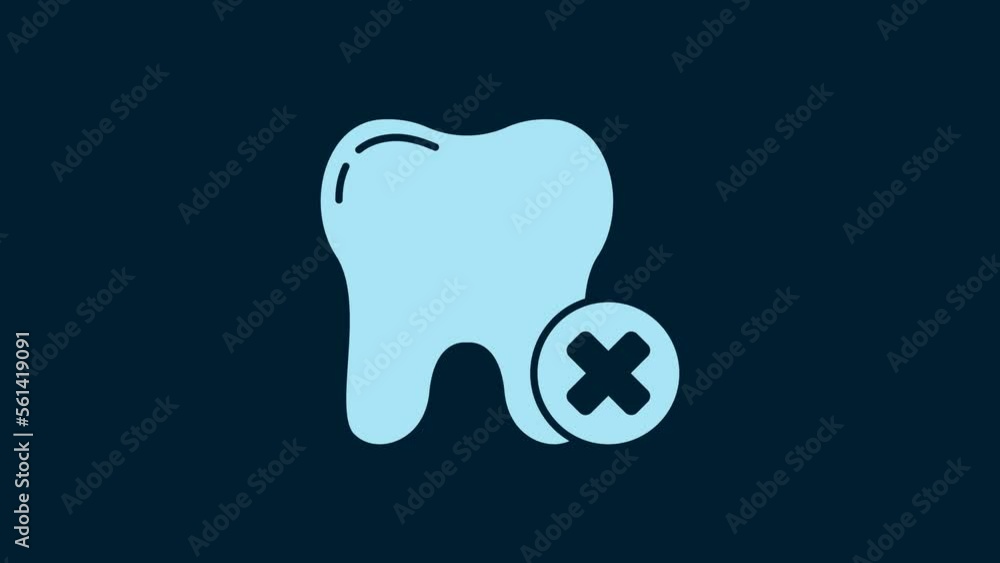White Tooth with caries icon isolated on blue background. Tooth decay. 4K Video motion graphic animation White Tooth with caries icon isolated on blue background. Tooth decay. 4K Video motion graphic animation