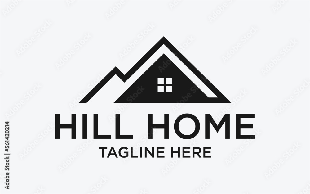 LOGO DESIGN HOME AND MOUNTAIN COMBINED SIMPLE LOGO DESIGN HOME AND MOUNTAIN COMBINED SIMPLE