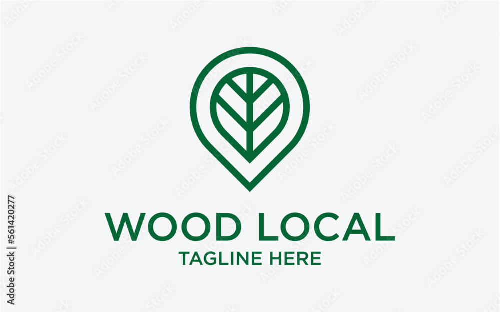 LOGO LOCAL COMBINED LOGO WOOD LINE SIMPLE
