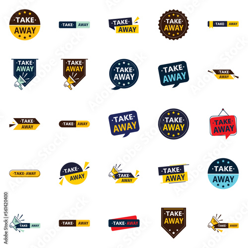 The Take Away Vector Collection 25 Flexible Designs for Food Delivery and Takeaway Advertising
