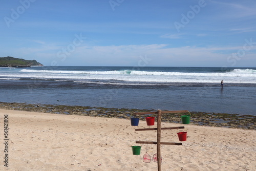The view of beach in Yogyakarta. It look so beautiful.