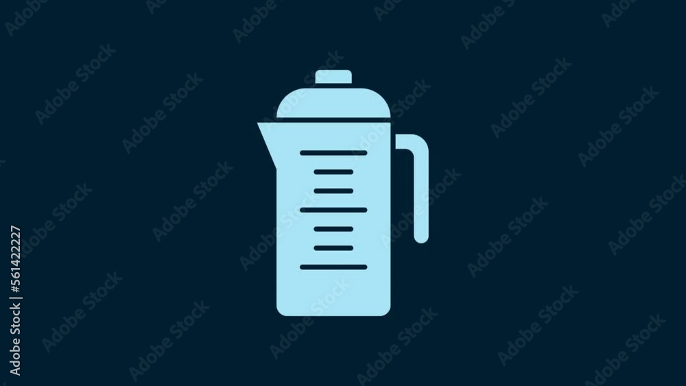 White Teapot icon isolated on blue background. 4K Video motion graphic animation White Teapot icon isolated on blue background. 4K Video motion graphic animation