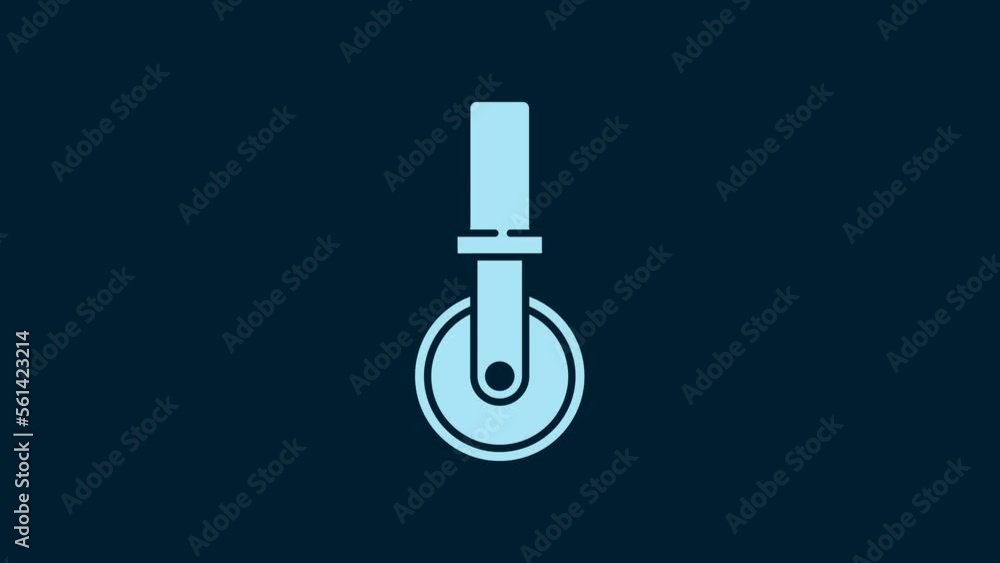 White Pizza knife icon isolated on blue background. Pizza cutter sign. Steel kitchenware equipment. 4K Video motion graphic animation White Pizza knife icon isolated on blue background. Pizza cutter sign. Steel kitchenware equipment. 4K Video motion graphic animation