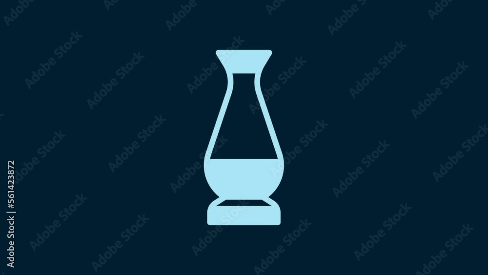 White Indian vase icon isolated on blue background. 4K Video motion graphic animation White Indian vase icon isolated on blue background. 4K Video motion graphic animation