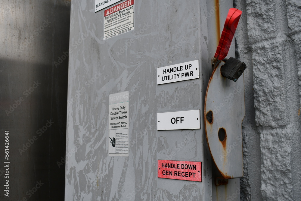 heavy duty double throw safety switch for generator transfer Stock