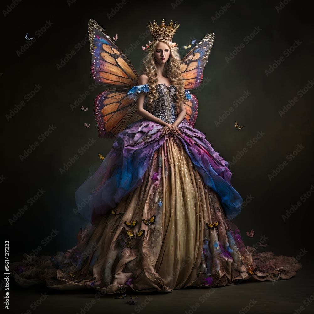 crowned butterfly fairy queen