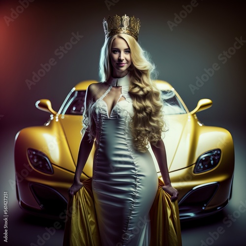 crowned car racer queen (generative AI)