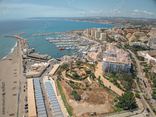 07-07-2022, Estepona, SpainAerial Photo of the harbour in Estepona, Spain