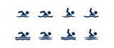 Swimming icon. Man swim in the sea. swimming icon in flat style - stock vector.