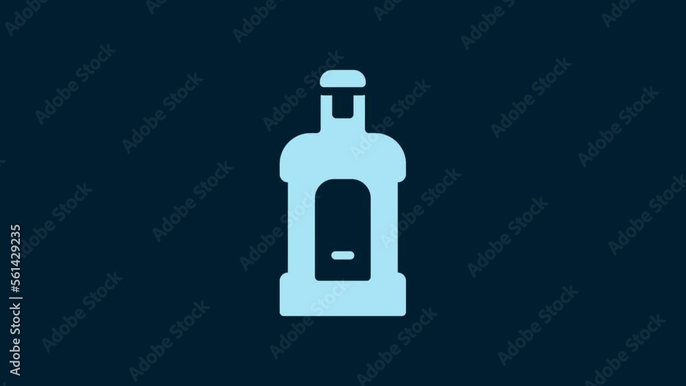 White Orujo icon isolated on blue background. 4K Video motion graphic animation White Orujo icon isolated on blue background. 4K Video motion graphic animation