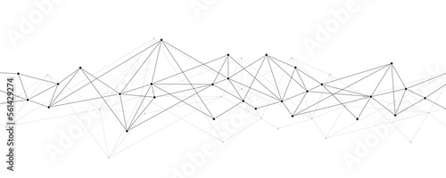 Polygonal network connect lines and dots background template. Technology server global system graphic vector.	