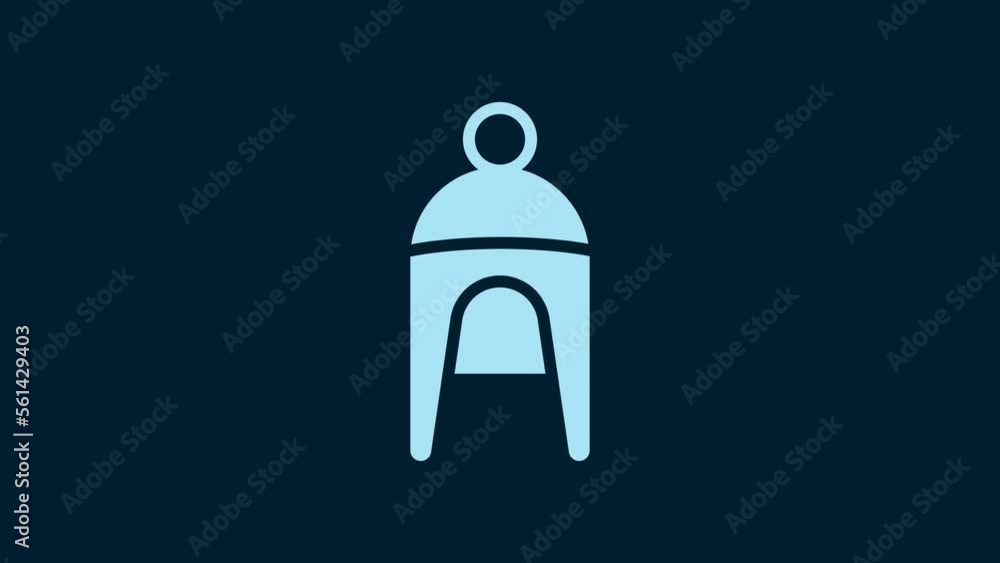 White Winter hat icon isolated on blue background. 4K Video motion graphic animation White Winter hat icon isolated on blue background. 4K Video motion graphic animation