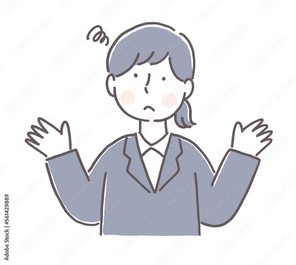 困った女性の表情
困った女性の表情