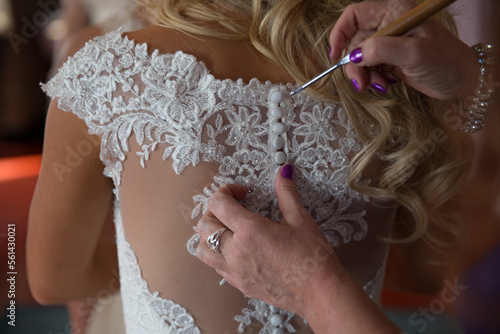 Back of bridal gown details