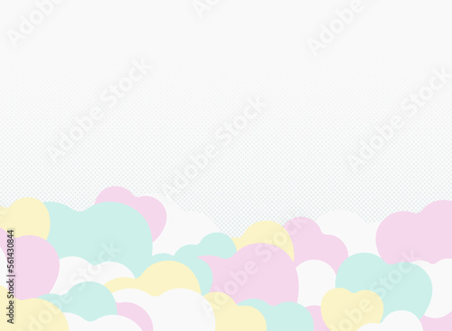 ポップで可愛いハートがいっぱいのカラフルなフレーム背景イラスト