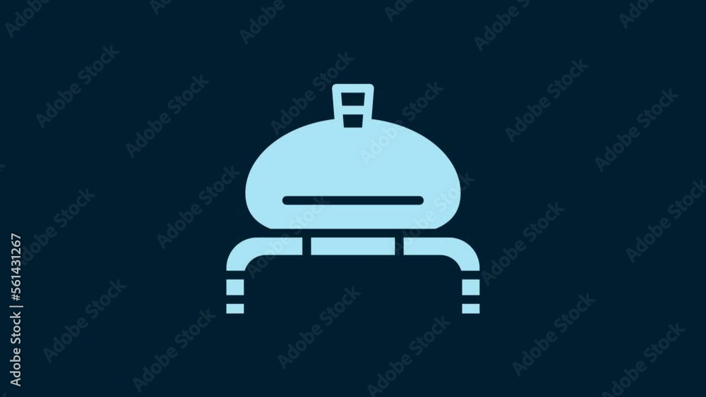 White Bread and salt on towel icon isolated on blue background. National food loaf. Traditional ukrainian wedding bread. 4K Video motion graphic animation White Bread and salt on towel icon isolated on blue background. National food loaf. Traditional ukrainian wedding bread. 4K Video motion graphic animation