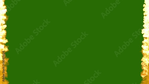 Wallpaper Mural content frame of two blazing lines of fire - on chroma key screen, isolated Torontodigital.ca