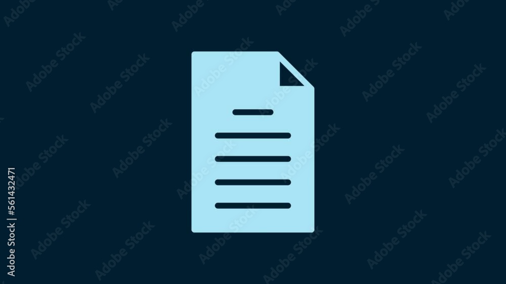 White File document icon isolated on blue background. Checklist icon. Business concept. 4K Video motion graphic animation White File document icon isolated on blue background. Checklist icon. Business concept. 4K Video motion graphic animation