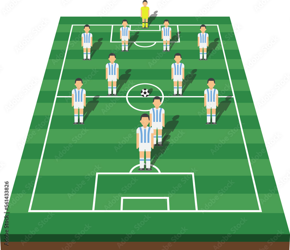 Fototapeta premium Soccer cup formation and tactic and football field