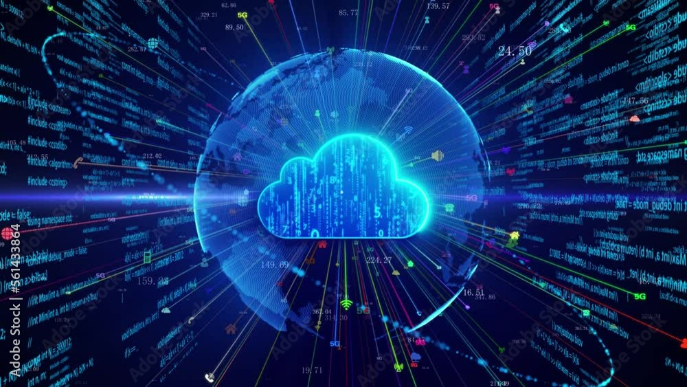 Cloud computing and cyber security concept background Cloud computing and cyber security concept background