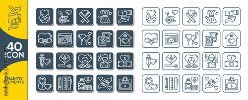 CHARITIY ELEMENTS ICON SET DESIGN