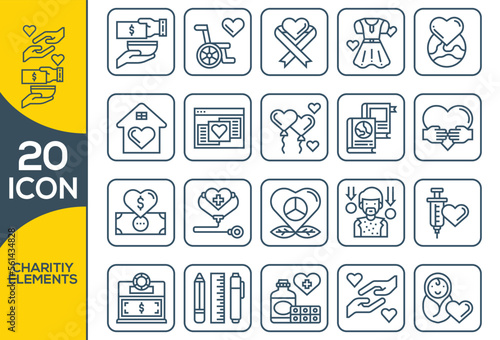 CHARITIY ELEMENTS ICON SET DESIGN