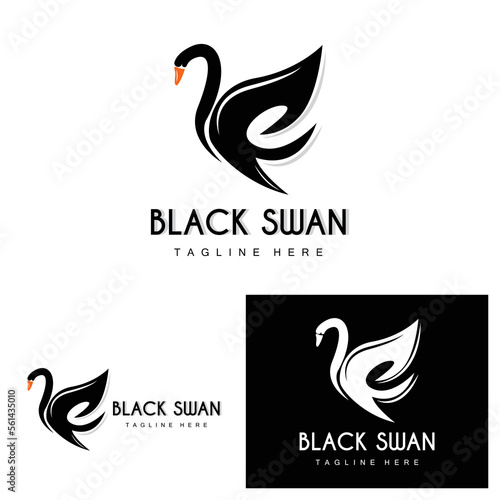 Fototapeta Naklejka Na Ścianę i Meble -  Swan Logo, Bird Animal Design, Duck Logo, Product Brand Label Vector