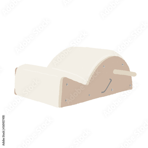 The Spine Corrector, a pilates equipment - concept illustration of exercise