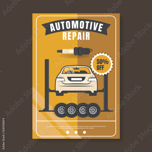 Modern auto service poster. - Vector.