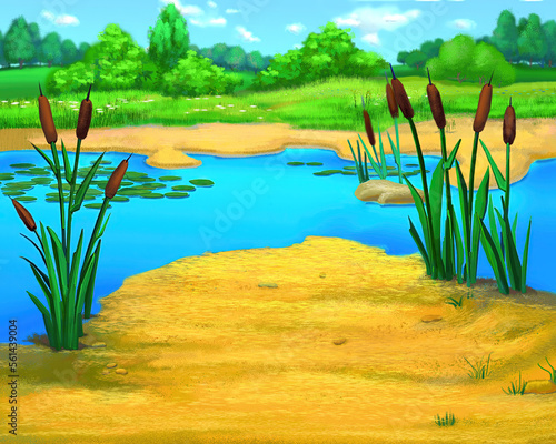 Reeds by the River illustration
