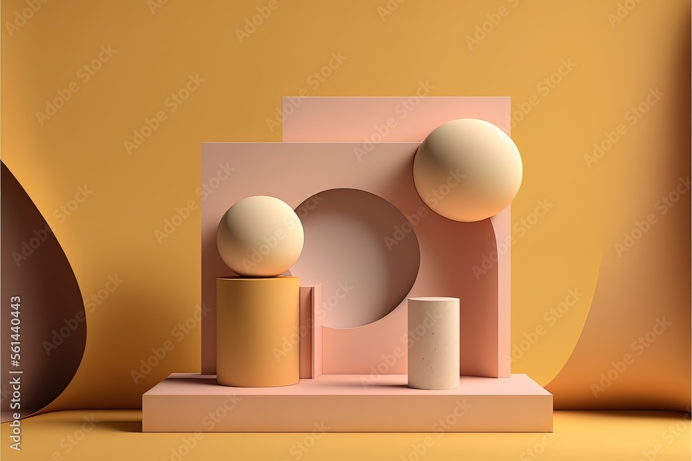 Minimal scene podium abstract background product show with Ai Generated Minimal scene podium abstract background product show with Ai Generated