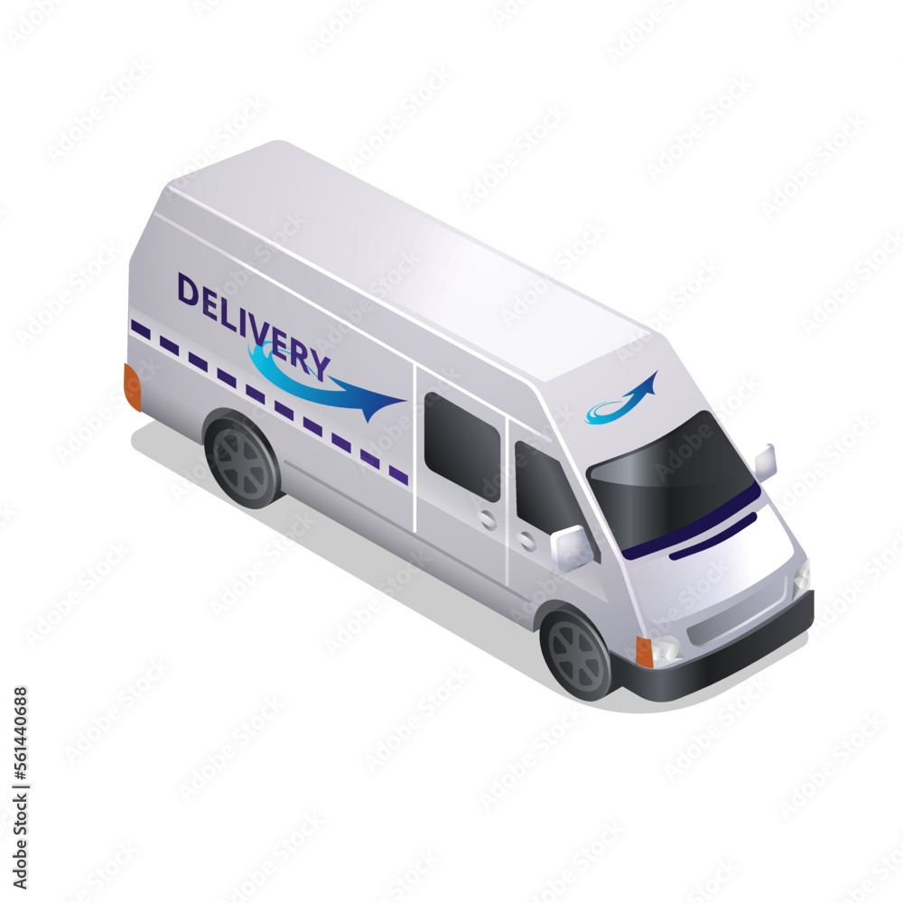 White delivery van illustration vector White delivery van illustration vector
