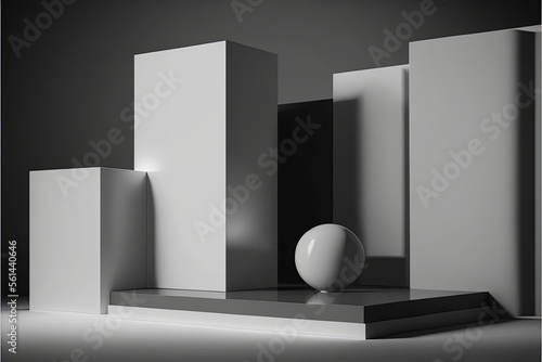 Minimal scene podium abstract background product show with Ai Generated © AKKA