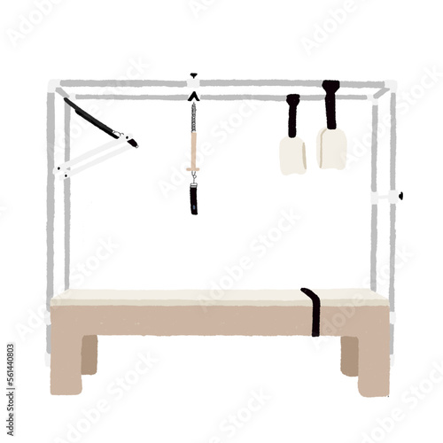 The Pilates Cadillac, a pilates equipment - a concept illustration of exercise