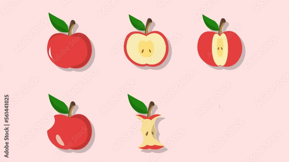 Red Apple animation for healthy eating Red Apple animation for healthy eating