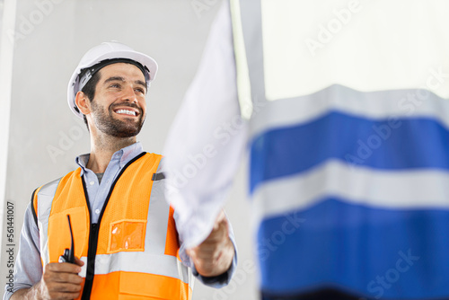 Wallpaper Mural Team Construction or engineering group and worker. Teamwork and determination to succeed. Safety hard hat to prevent accident while working Transport and Container Team. Concept Restart and new Normal Torontodigital.ca