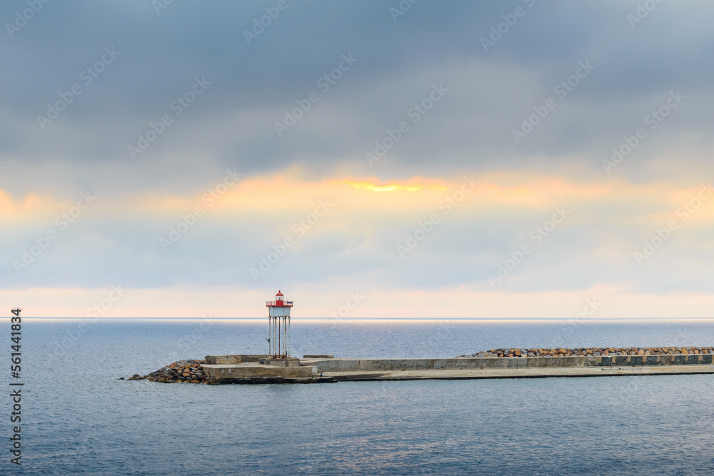 Lighthouse of Port-Vendres city at morning in France