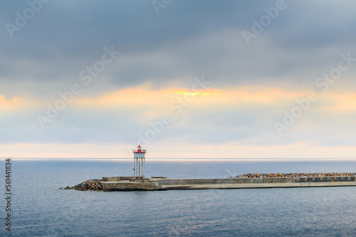 Lighthouse of Port-Vendres city at morning in France