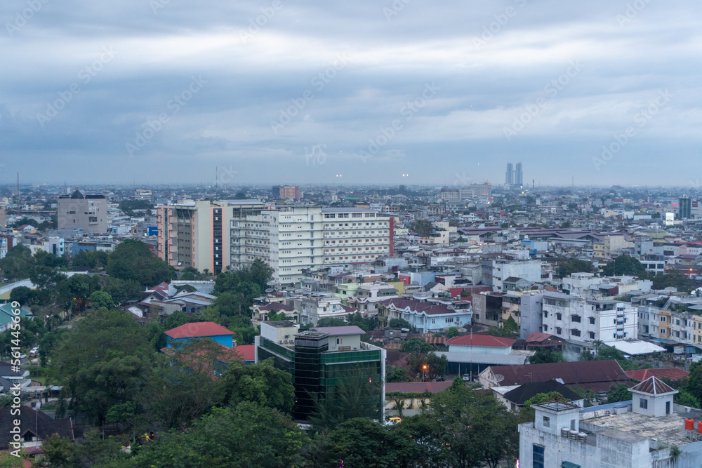 Obraz premium City horizon view landscape from top of hotel window
