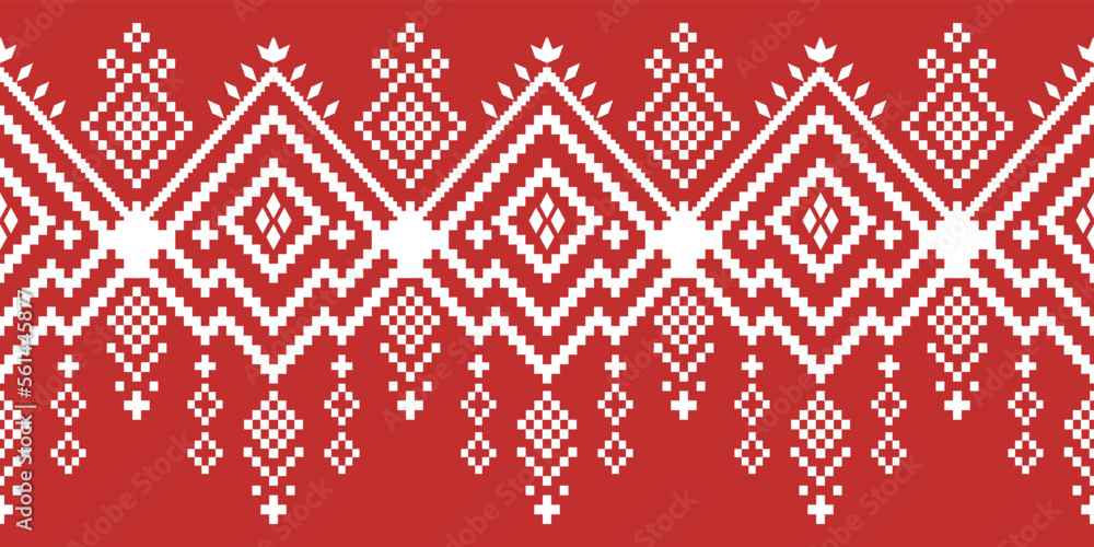 Red Cross stitch colorful geometric traditional ethnic pattern Ikat seamless pattern abstract design for fabric print cloth dress carpet curtains and sarong Aztec African Indian Indonesian Red Cross stitch colorful geometric traditional ethnic pattern Ikat seamless pattern abstract design for fabric print cloth dress carpet curtains and sarong Aztec African Indian Indonesian