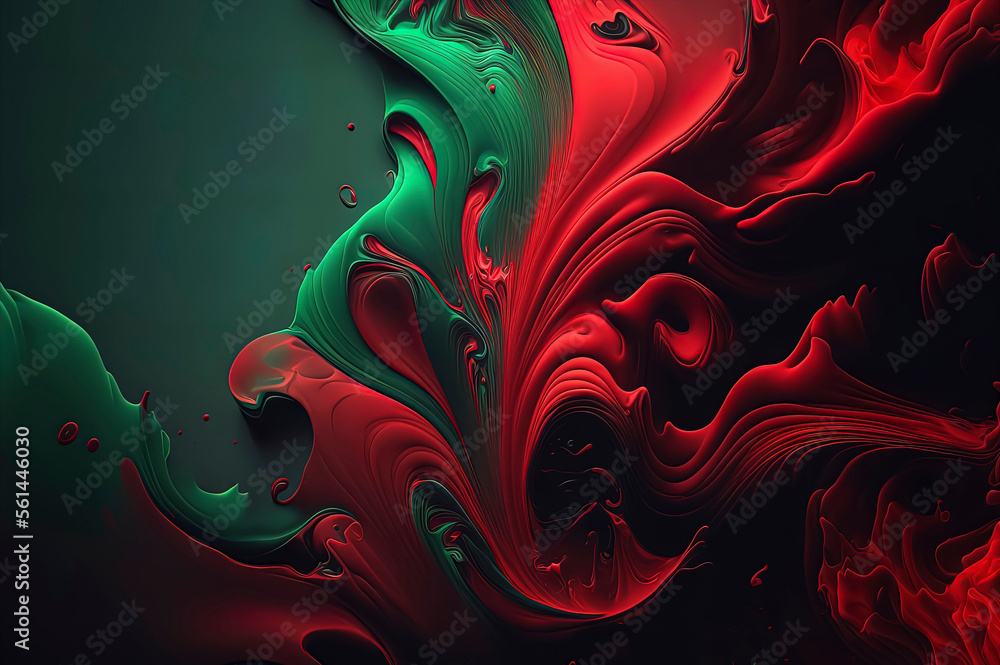 red and green abstract background, abstract wave background with red and green colors