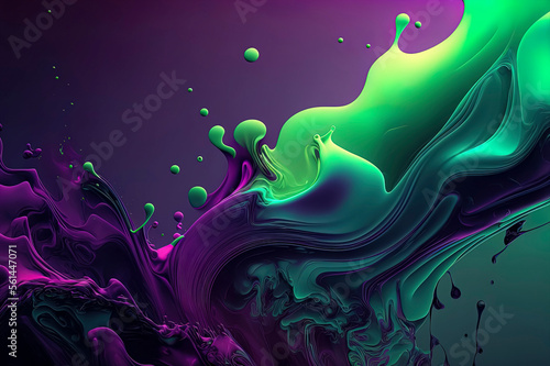 green and purple abstract wave wallpaper, purple and green background, purple and green color