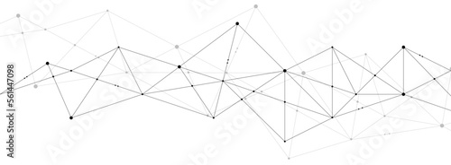 Technology network system lines and dots background template. Abstract virtual linked global system graphic vector.	