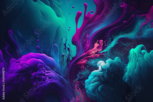 blue, green and purple abstract wave background