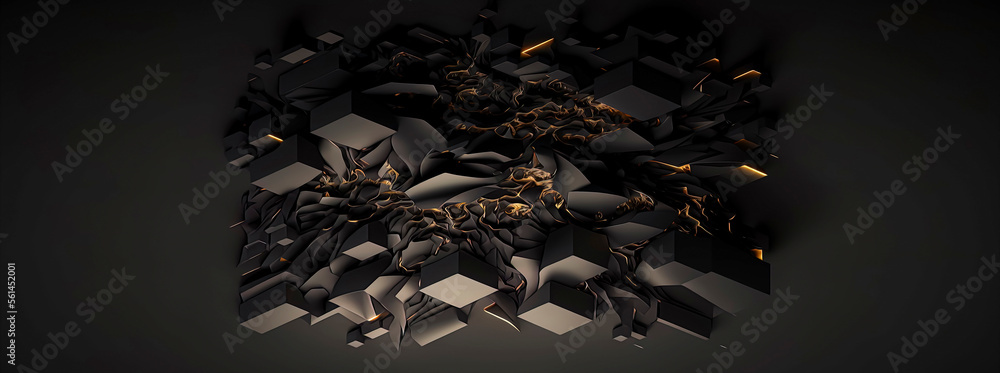 Black abstract wallpaper, black abstract waves background Stock