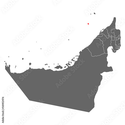 United arab emirates map claimed by Sharjah, geography blank concept, background vector illustration