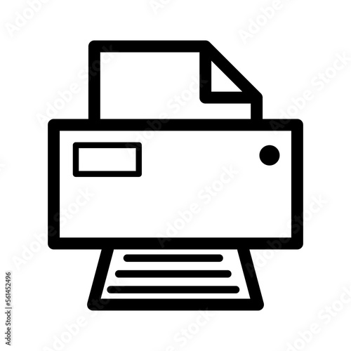 Printer document web icon, printout machine technology flat sign vector illustration
