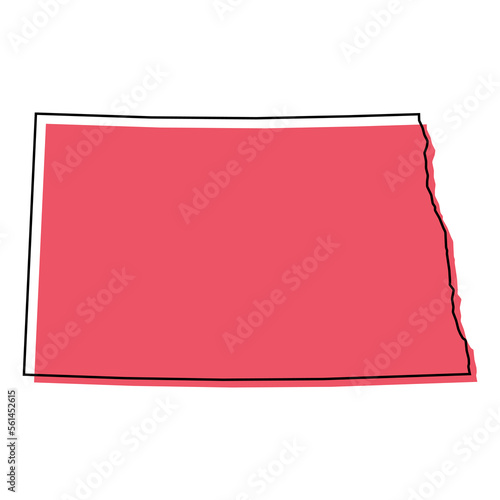 North Dakota map shape, united states of america. Flat concept icon symbol vector illustration