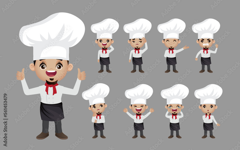 Chef with different poses. vector Chef with different poses. vector