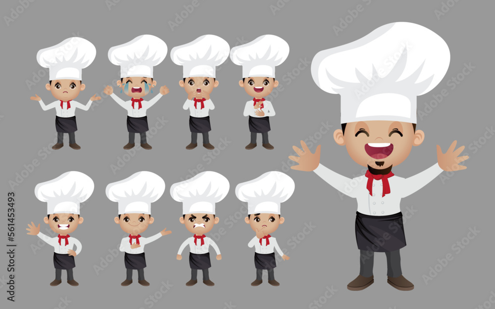 Chef with different poses. vector Chef with different poses. vector